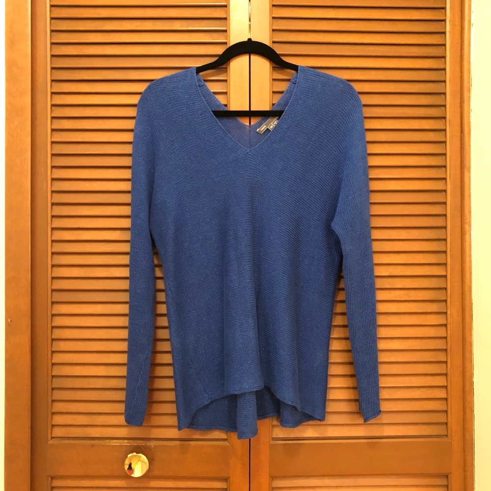 Vince blue long sleeve linen sweater XS - Picture 5 of 7